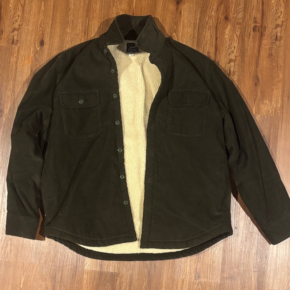 J. Crew Dark Green Fleece-Lined Shirt Jacket